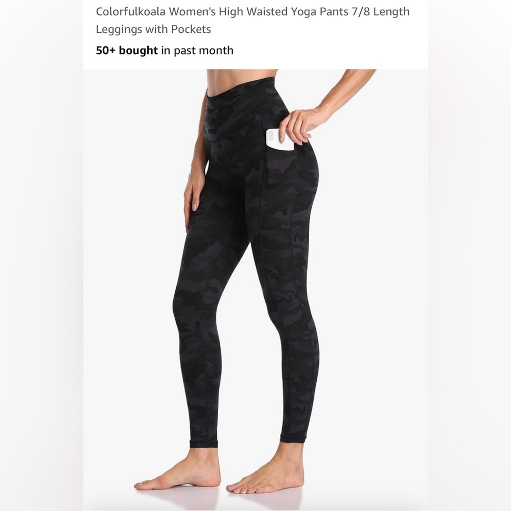 Women's Black Camo Leggings Size Medium